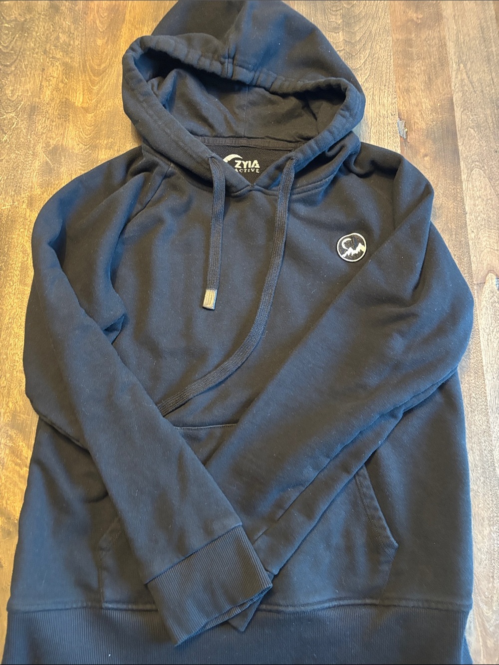 ZYIA Black Pullover Hoodie with Logo